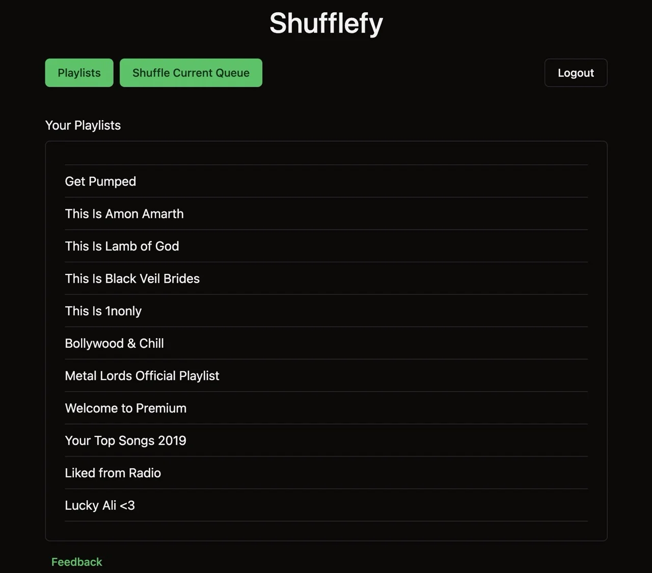 Shufflefy screenshot
